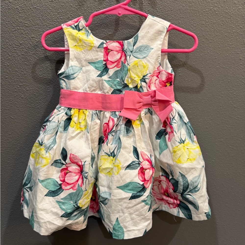 Carter's Floral Dress with Pink Bow
